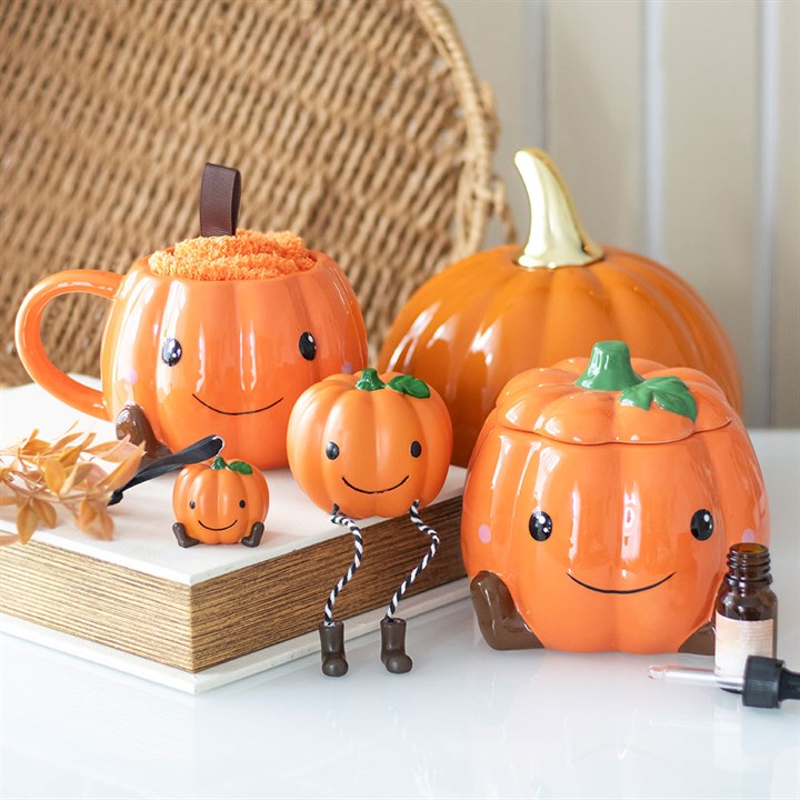 Cute Smiling Pumpkin Oil Burner and Wax Warmer 🇬🇧