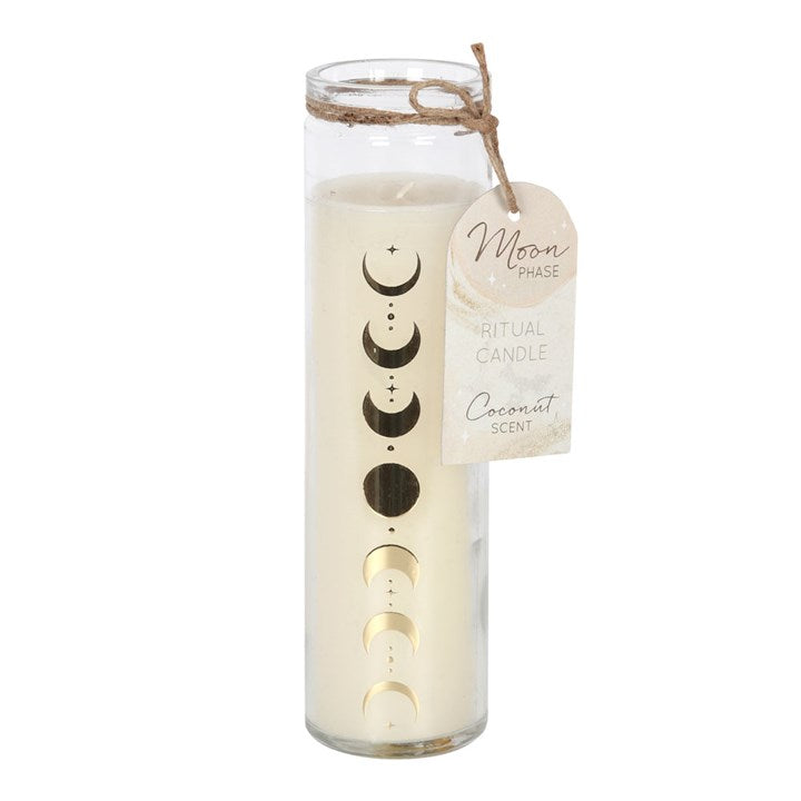 Coconut Moon Phase Candle in Glass Tube 🇬🇧