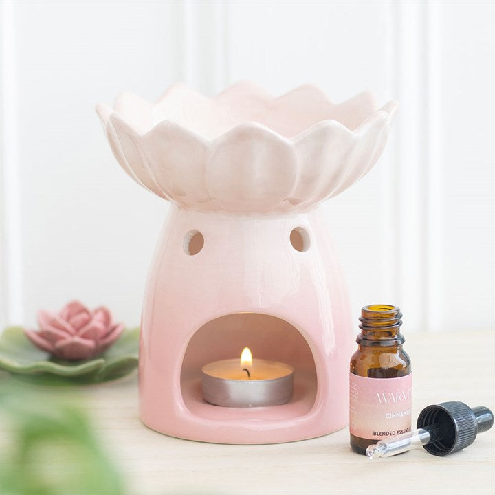 Pink Water Lily Oil Burner and Wax Warmer 🇬🇧