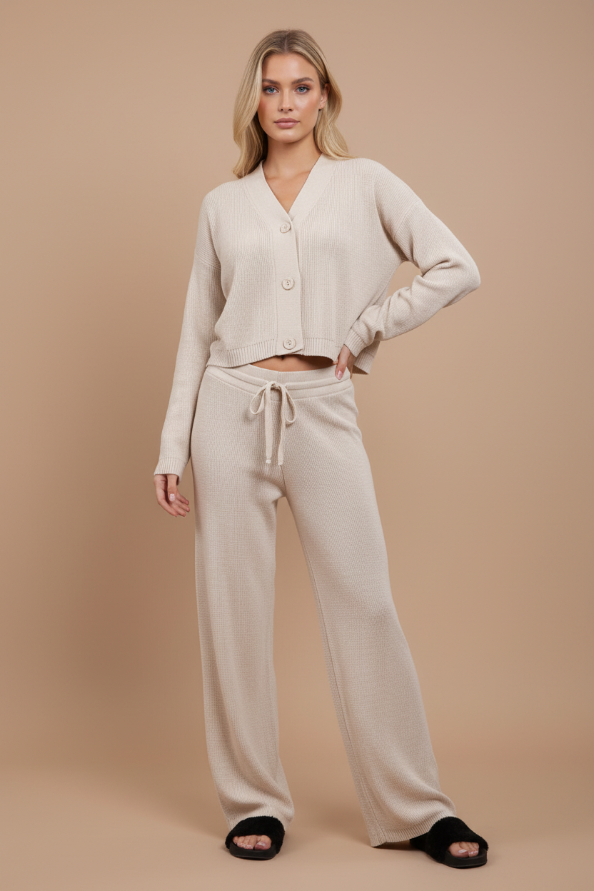 3 Button Cardigan with Flares Bottoms Full Suit Set 🇬🇧
