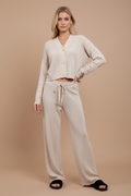 3 Button Cardigan with Flares Bottoms Full Suit Set 🇬🇧