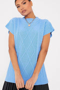 Diamond Knitt Short Sleeve Vest Jumper 🇬🇧