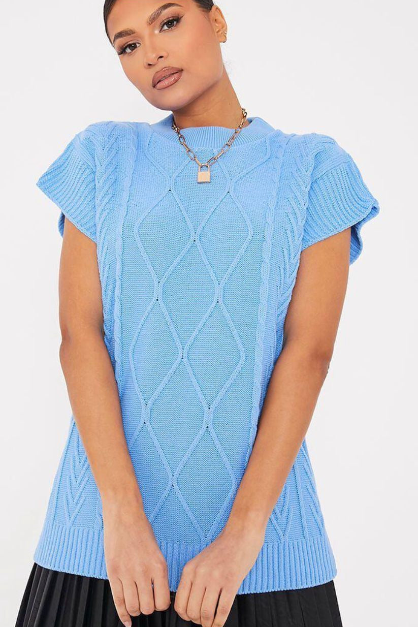 Diamond Knitt Short Sleeve Vest Jumper 🇬🇧