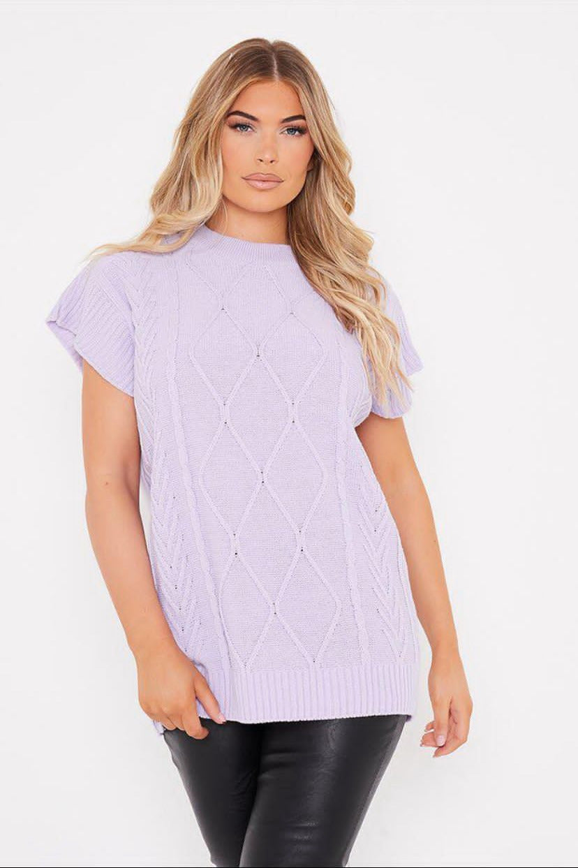 Diamond Knitt Short Sleeve Vest Jumper 🇬🇧