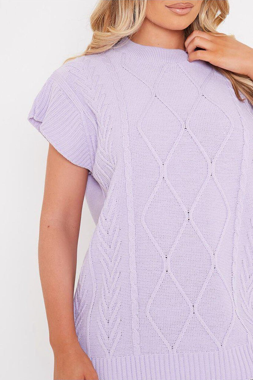 Diamond Knitt Short Sleeve Vest Jumper 🇬🇧