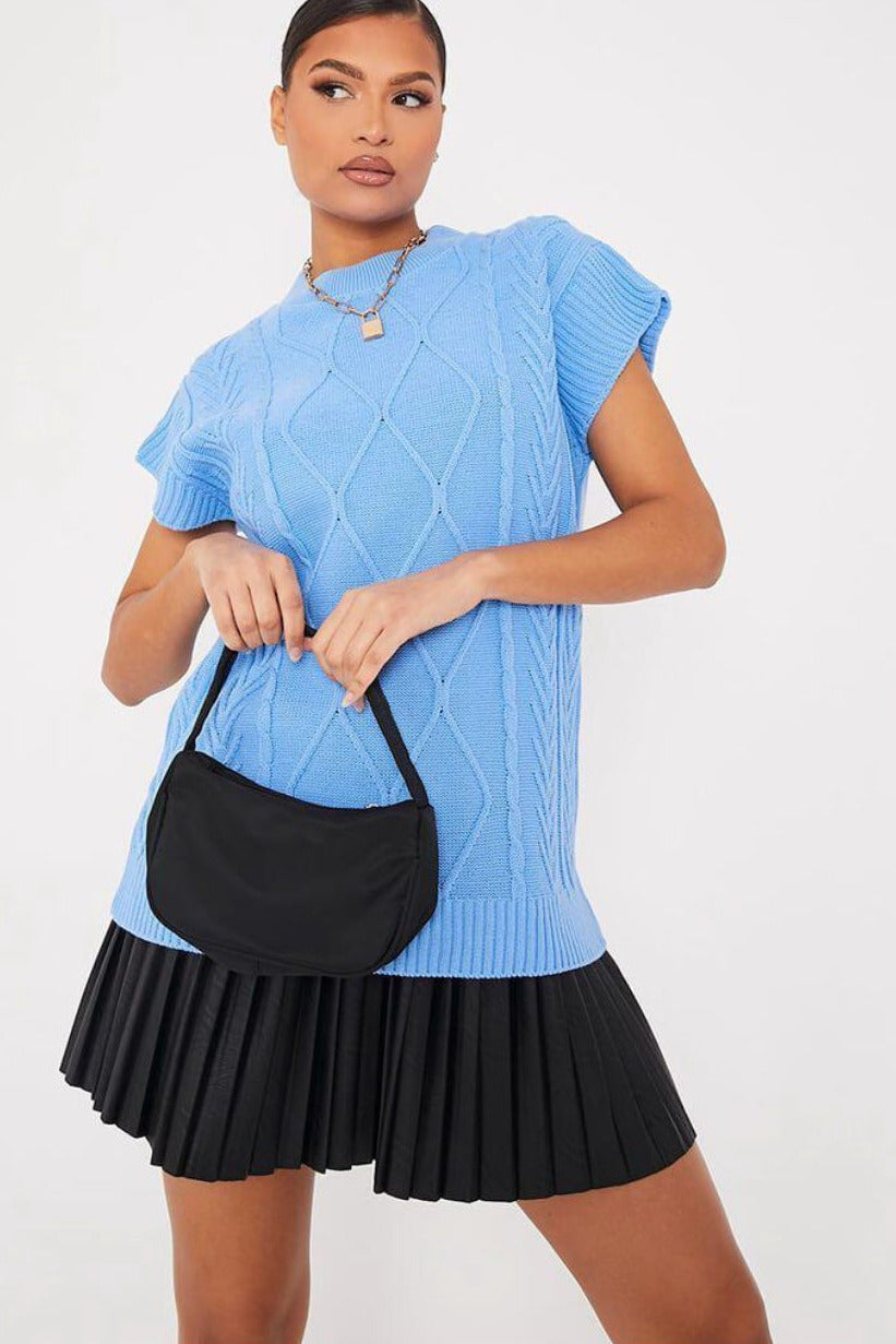 Diamond Knitt Short Sleeve Vest Jumper 🇬🇧