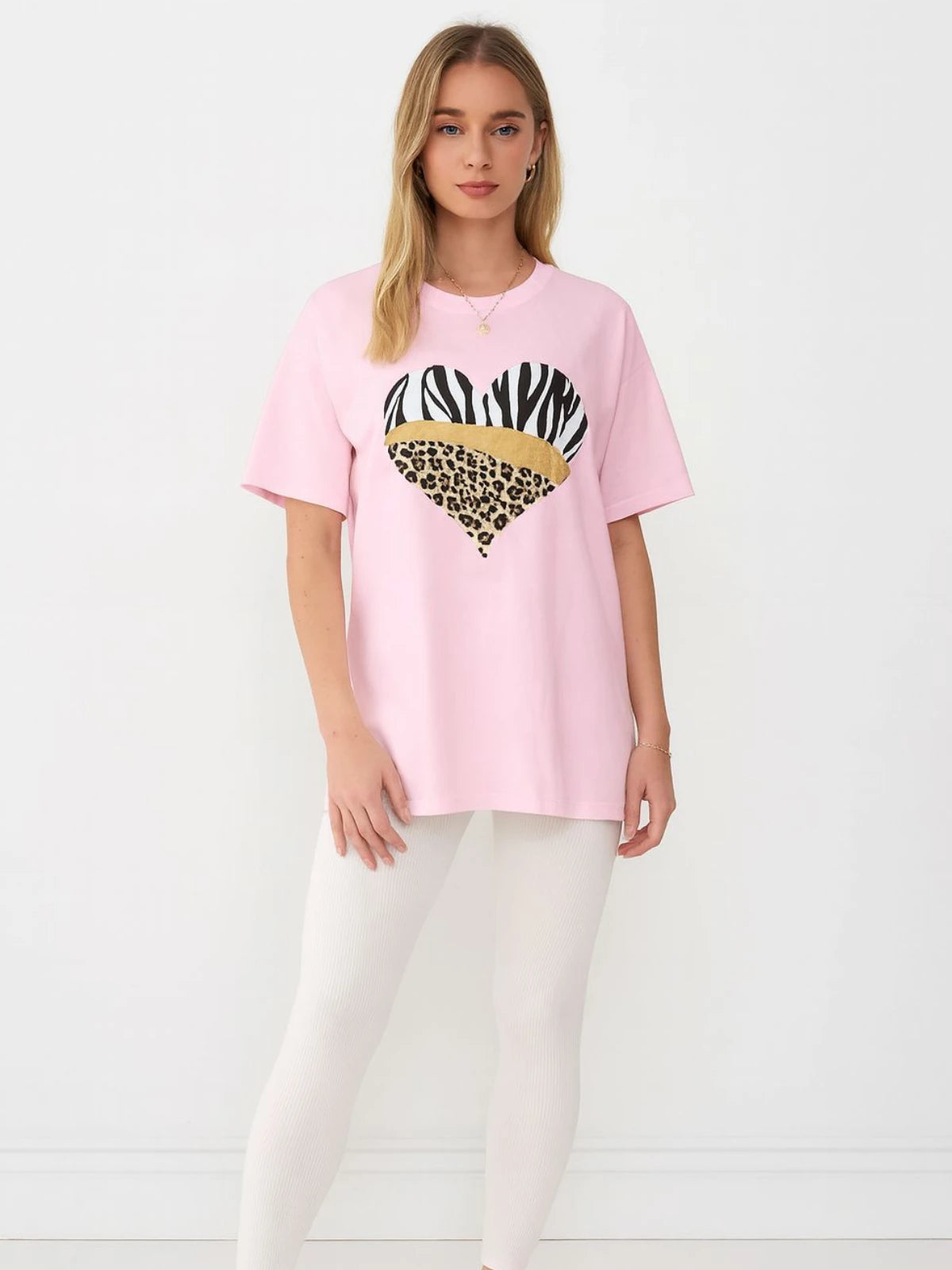 Ladies Tiger/Leopard Heart Oversized T Shirt 🇬🇧