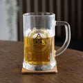Celtic Triquetra Knot Glass Beer Tankard with Coaster 🇬🇧