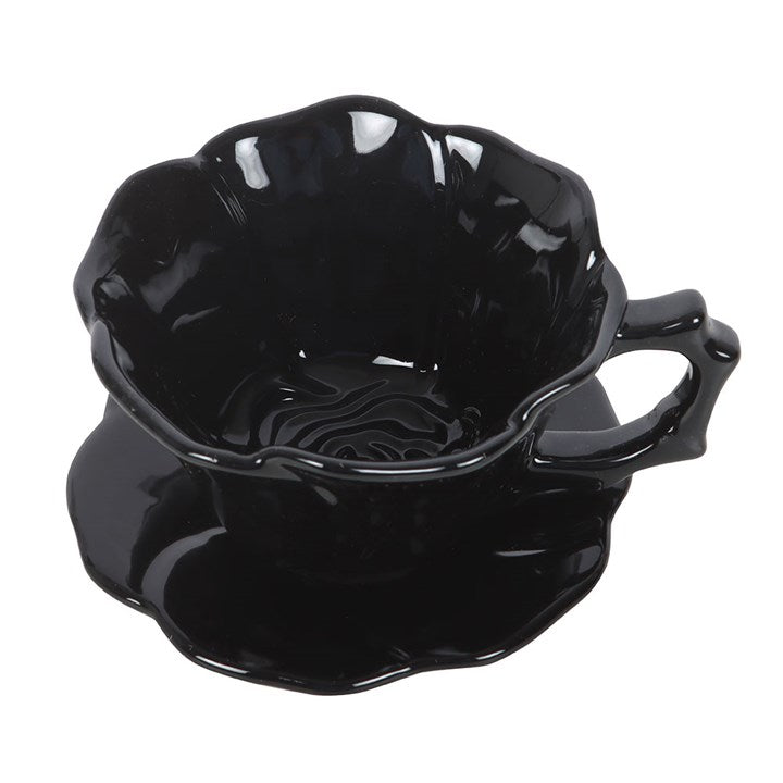 Black Rose Teacup and Saucer 🇬🇧