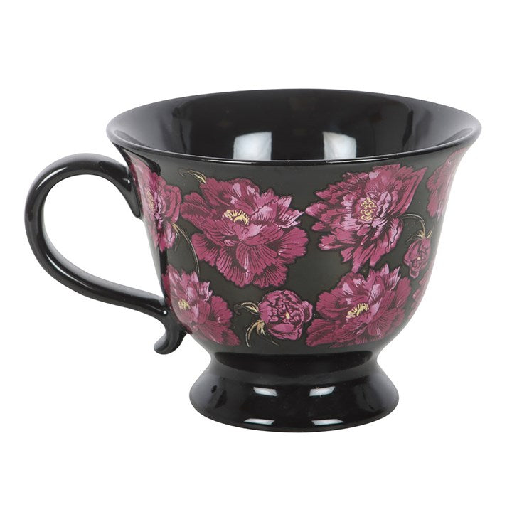Dark Romance Floral Print Teacup 🇬🇧