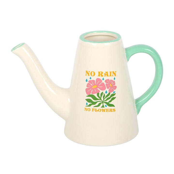 No Rain, No Flowers Ceramic Watering Can / Vase 🇬🇧