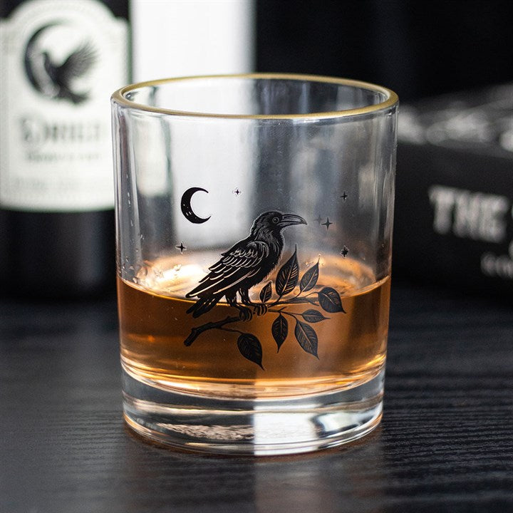 Perched Raven Drinking Glass 🇬🇧