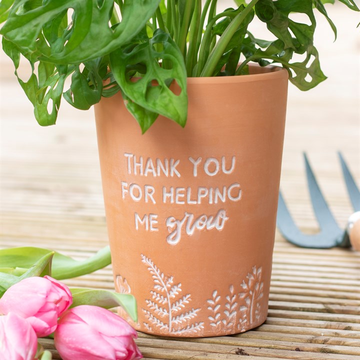 Thank You For Helping Me Grow Terracotta Plant Pot 🇬🇧