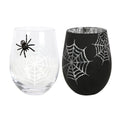 Set of 2 Spider and Web Stemless Wine Glasses 🇬🇧