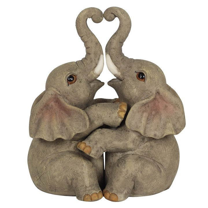 Elephant Embrace Elephant Couple Ornament 🇬🇧