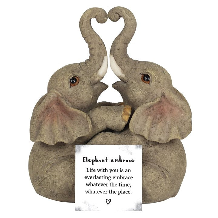 Elephant Embrace Elephant Couple Ornament 🇬🇧