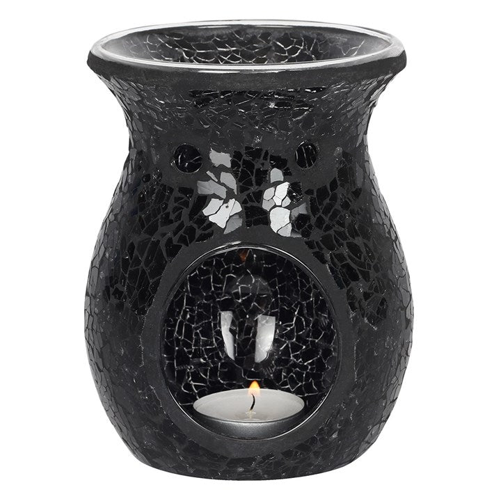 Large Black Crackle Oil Burner and Wax Warmer 🇬🇧