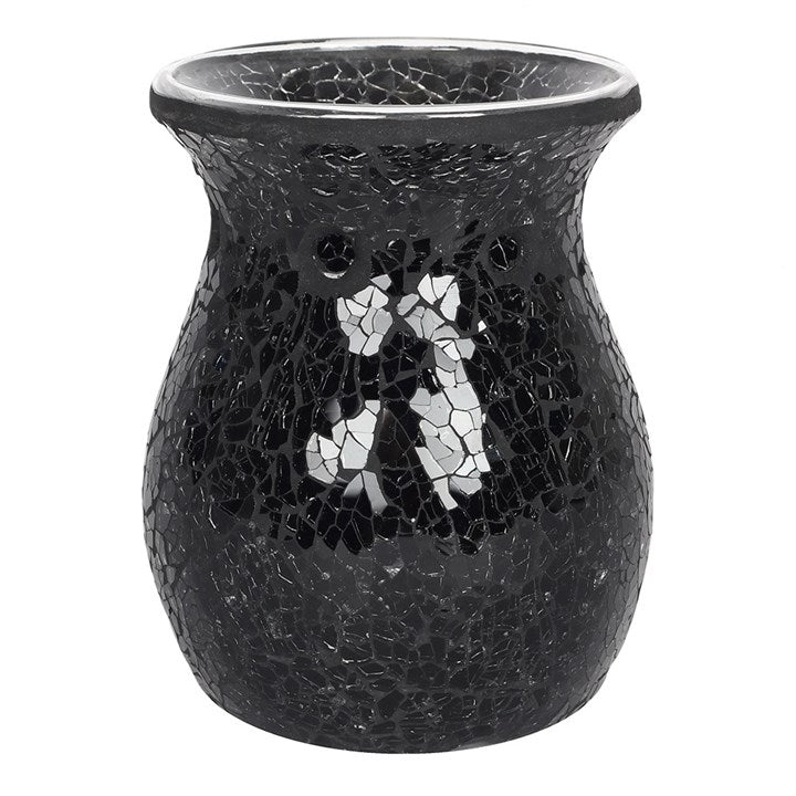 Large Black Crackle Oil Burner and Wax Warmer 🇬🇧