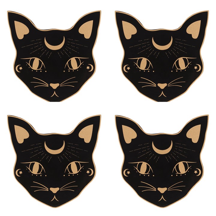 Mystic Mog Cat Face Coaster Set 🇬🇧
