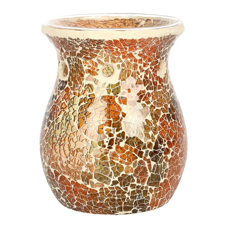 Large Brown Crackle Oil Burner and Wax Warmer 🇬🇧