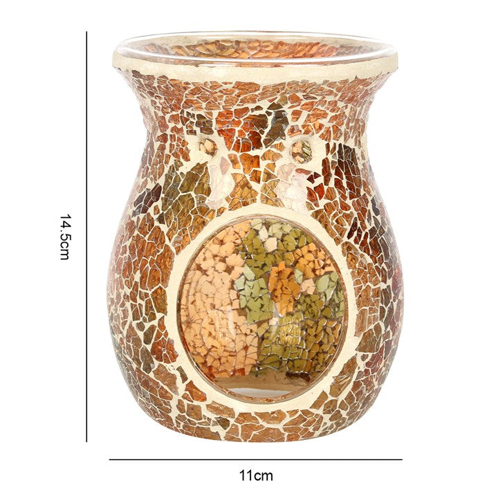 Large Brown Crackle Oil Burner and Wax Warmer 🇬🇧
