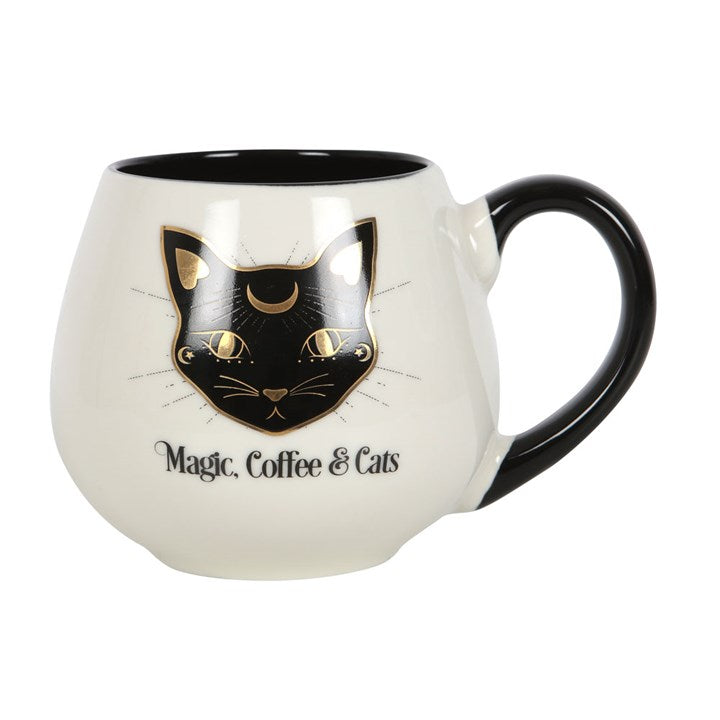 Magic, Coffee & Cats Rounded Mug 🇬🇧