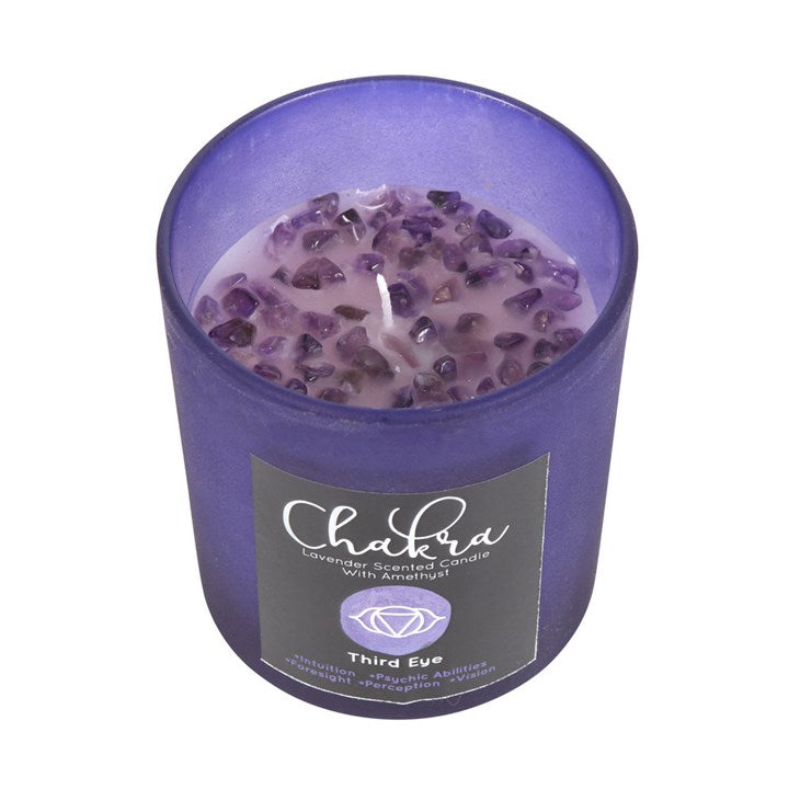 Third Eye Chakra Lavender Crystal Chip Candle 🇬🇧