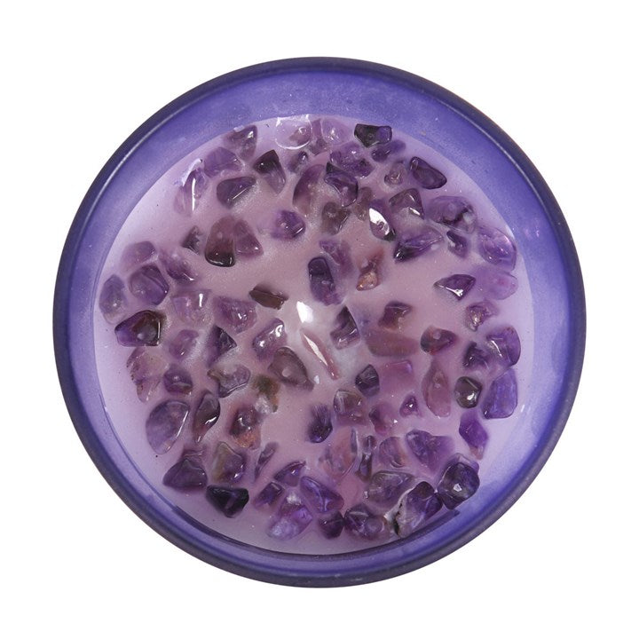 Third Eye Chakra Lavender Crystal Chip Candle 🇬🇧