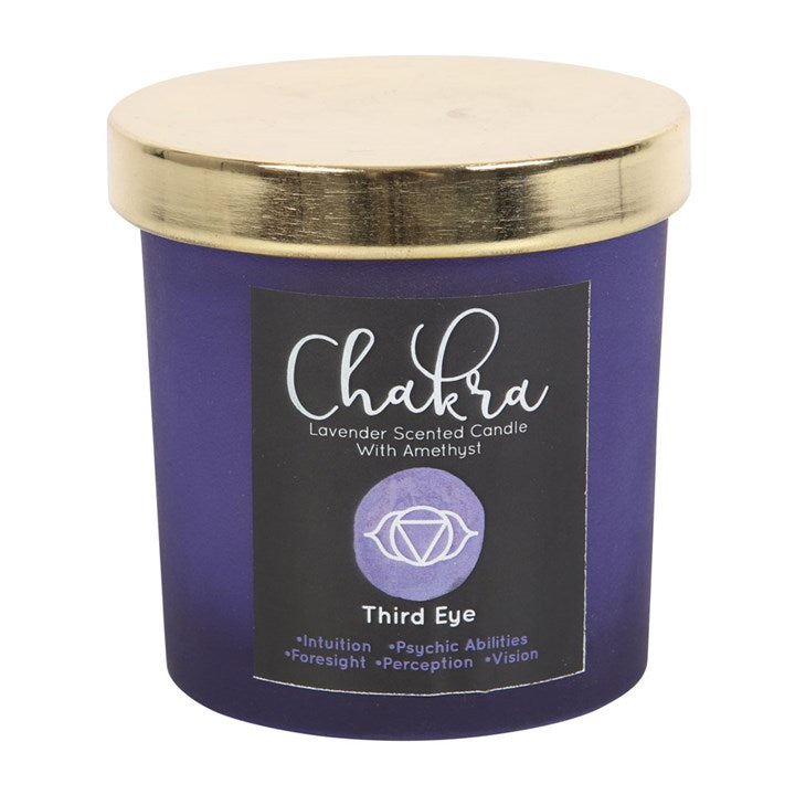 Third Eye Chakra Lavender Crystal Chip Candle 🇬🇧