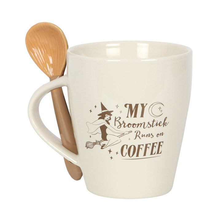 My Broomstick Runs on Coffee Mug and Spoon Set 🇬🇧