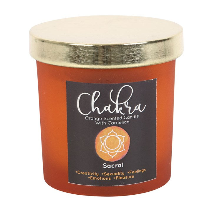 Sacral Chakra Orange Crystal Chip Candle 🇬🇧