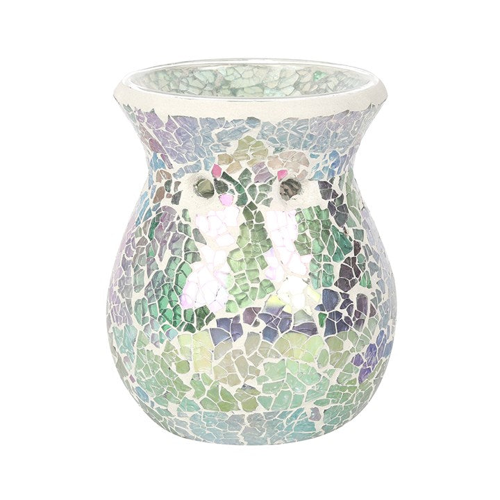 Small Light Blue Iridescent Crackle Oil Burner and Wax Warmer 🇬🇧