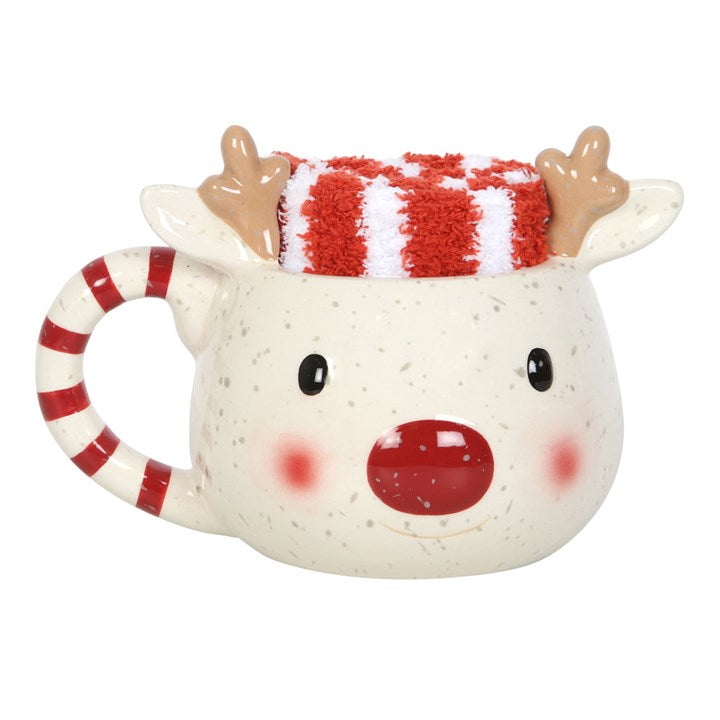 Rudolph Reindeer Mug and Socks Set 🇬🇧