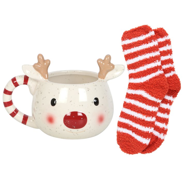 Rudolph Reindeer Mug and Socks Set 🇬🇧
