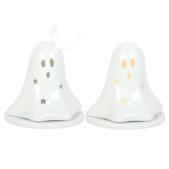 Ceramic Ghost Tealight and Incense Cone Holder 🇬🇧