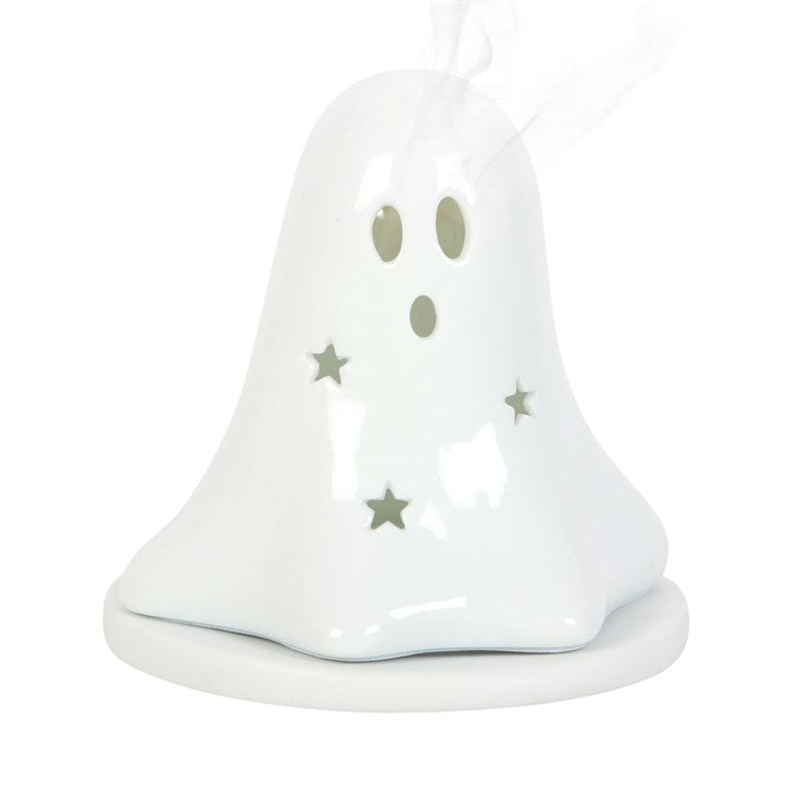 Ceramic Ghost Tealight and Incense Cone Holder 🇬🇧
