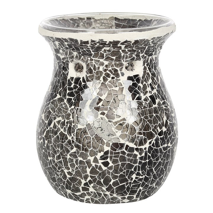 Large Gunmetal Grey Crackle Oil Burner and Wax Warmer 🇬🇧