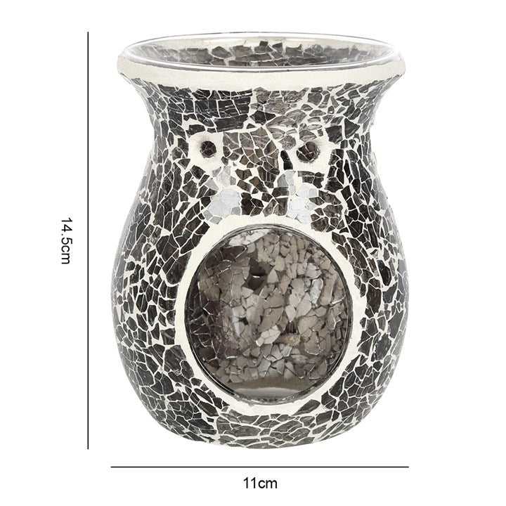 Large Gunmetal Grey Crackle Oil Burner and Wax Warmer 🇬🇧