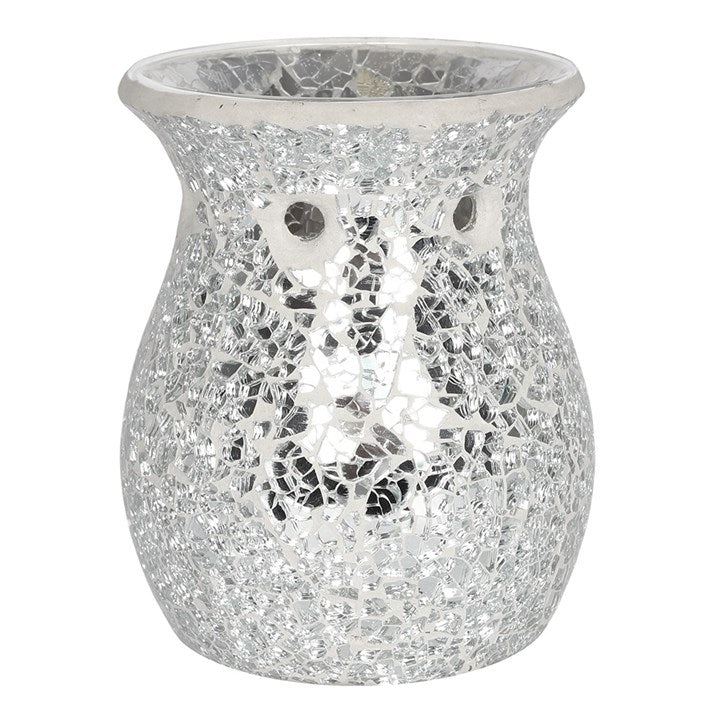 Large Silver Crackle Oil Burner and Wax Warmer 🇬🇧