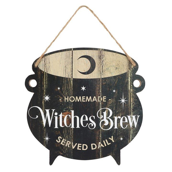 Witches Brew Cauldron MDF Hanging Sign 🇬🇧