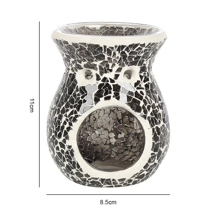 Small Gunmetal Grey Crackle Oil Burner and Wax Warmer 🇬🇧