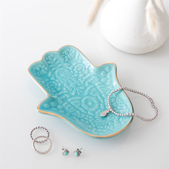Turquoise Hamsa Hand Jewellery Dish 🇬🇧