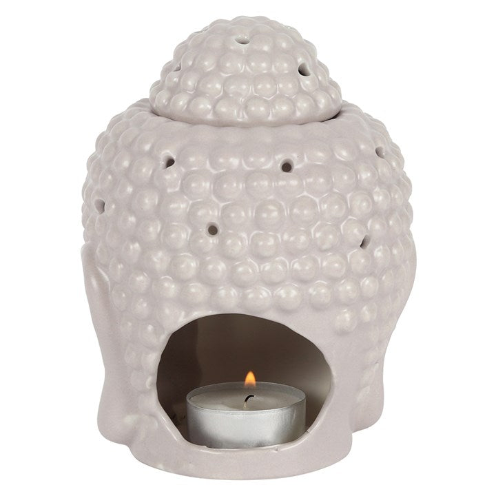 Small Grey Buddha Head Oil Burner 🇬🇧