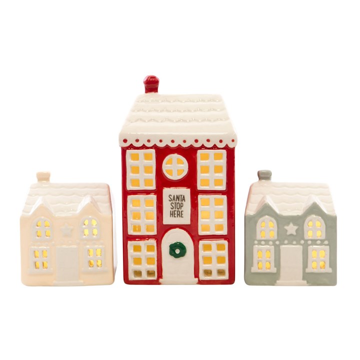 Set of 3 Light Up LED Christmas Houses 🇬🇧