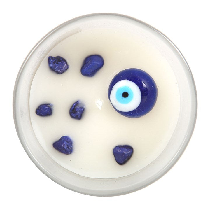 All Seeing Eye White Sage Crystal Chip Protection Candle 🇬🇧