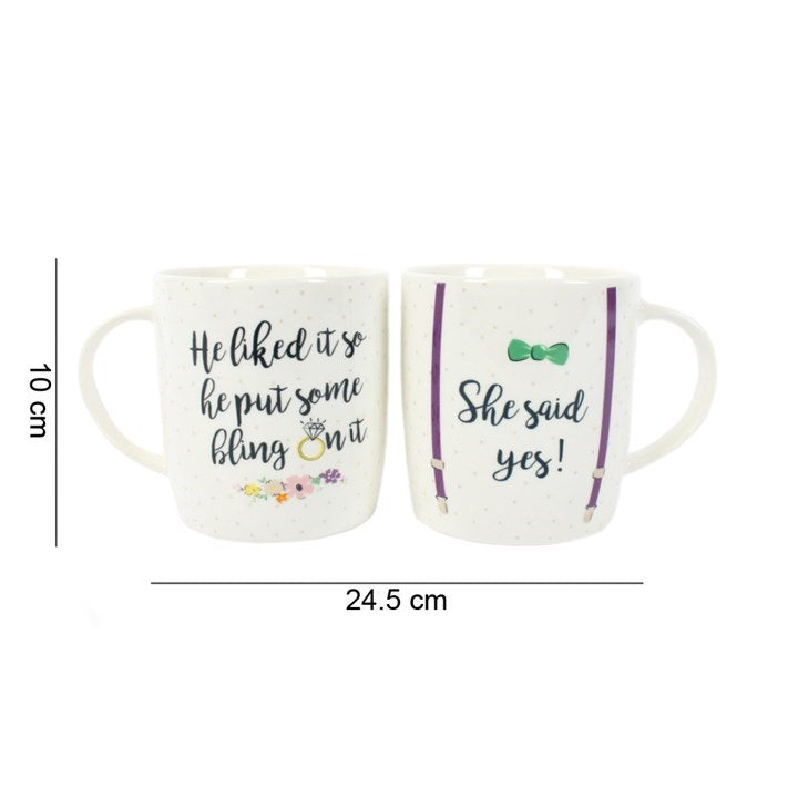 Set of 2 She Said Yes Mugs 🇬🇧