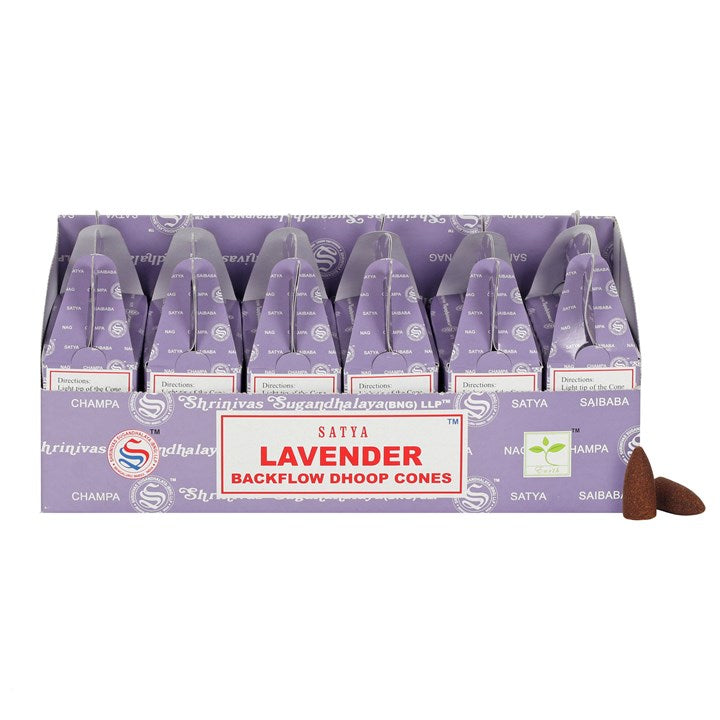 Set of 6 Lavender Backflow Dhoop Cones by Satya (6/30) 🇬🇧