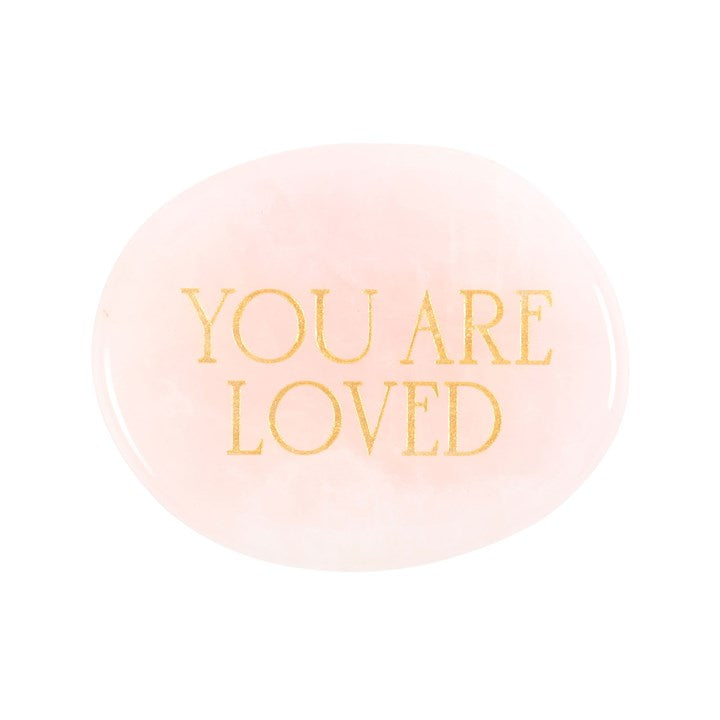 You Are Loved Rose Quartz Crystal Palm Stone 🇬🇧