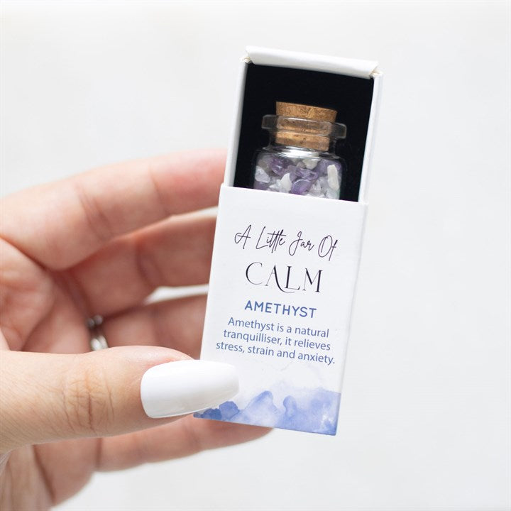 Jar of Calm Amethyst Crystal in a Matchbox 🇬🇧
