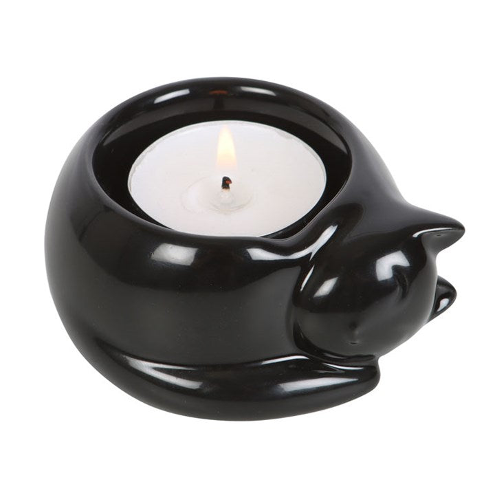 Black Cat Ceramic Tealight Candle Holder 🇬🇧